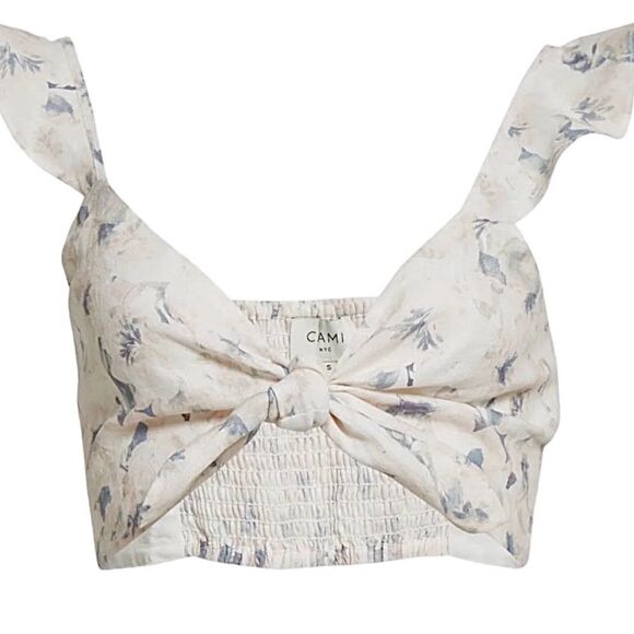 Cami NYC Layla Linen Tie Front‎ Bra Cropped Top small - Picture 1 of 11